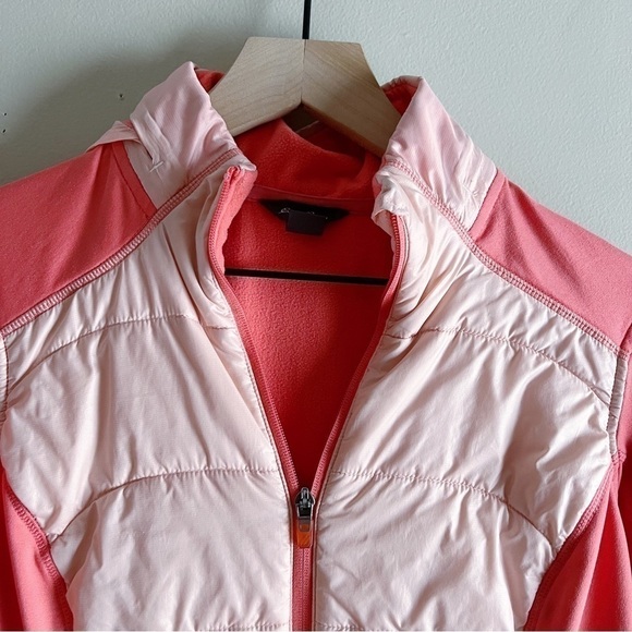 Eddie Bauer Pink Hooded Zip Up Hybrid Jacket, Active‎ Wear, Size Medium - Picture 2 of 12